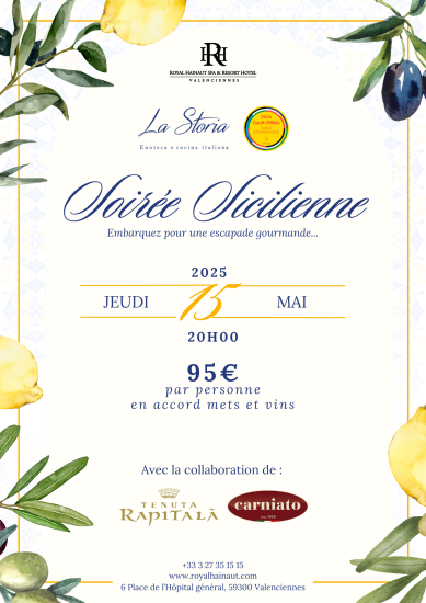 Affiche Soirée Sicilienne au Royal Hainaut